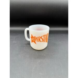 Vintage Milk Glass Coffee Mug  “Superstar” - great condition